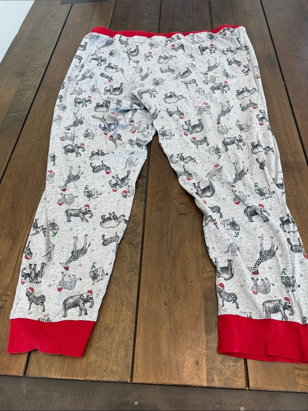 Wondershop at Target Gray Animal Print Pajama Set with Red Trim